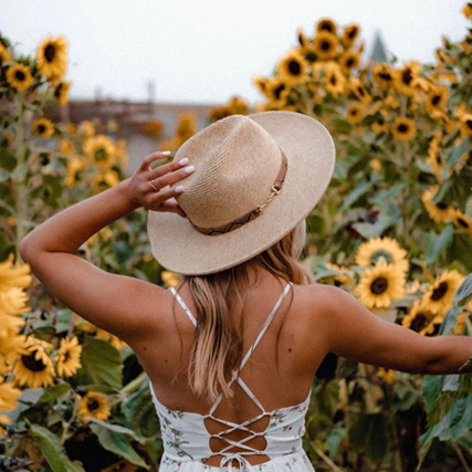 Woman In Sunflower Field Maris Farms Sunflower Days