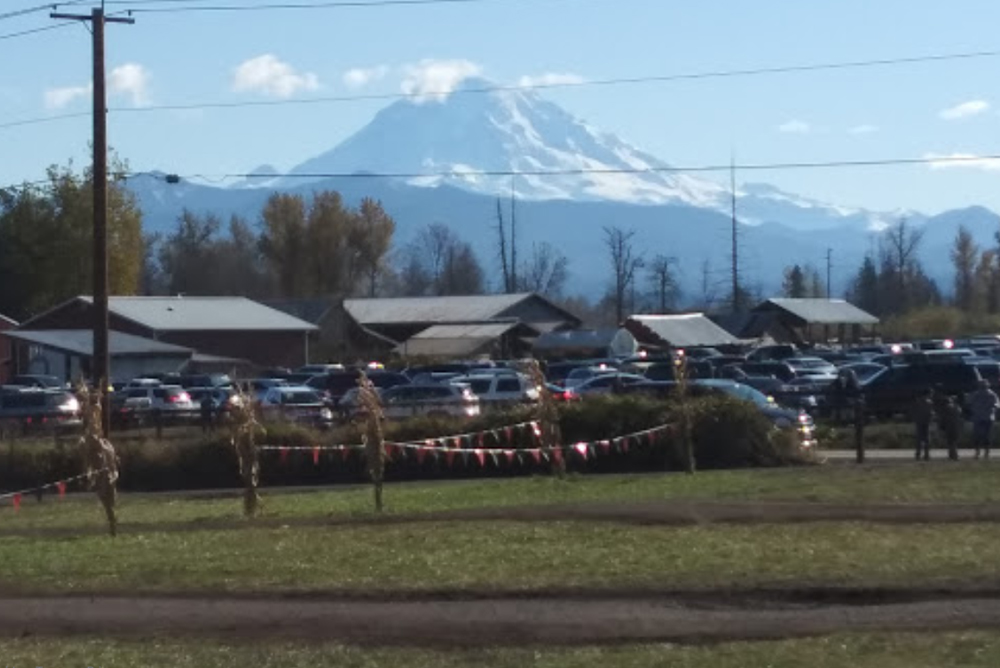 Parking Area With Mountin Background