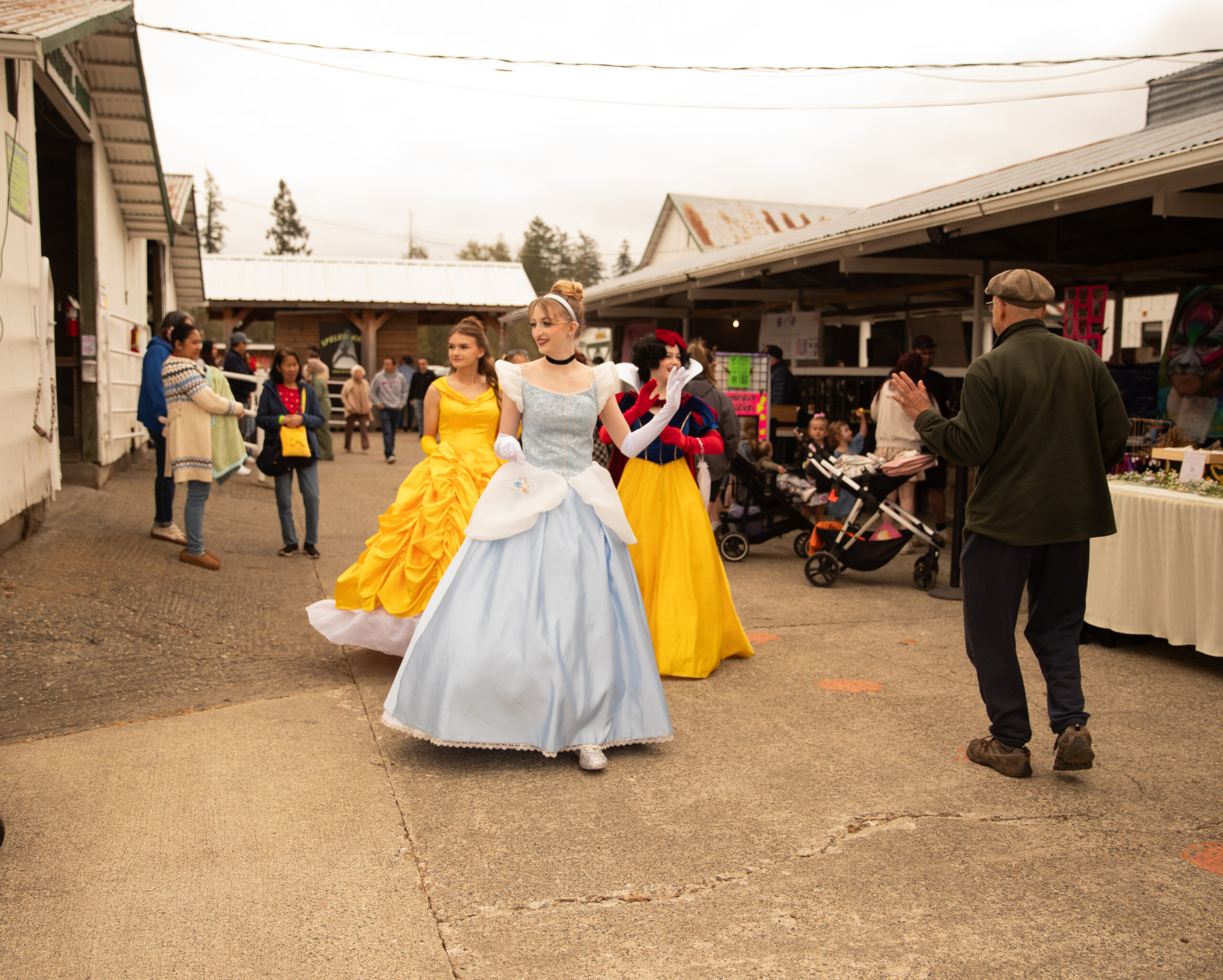 Princess characters at Maris Farms SummerFest Princes and Princesses themed weekend in Buckley WA